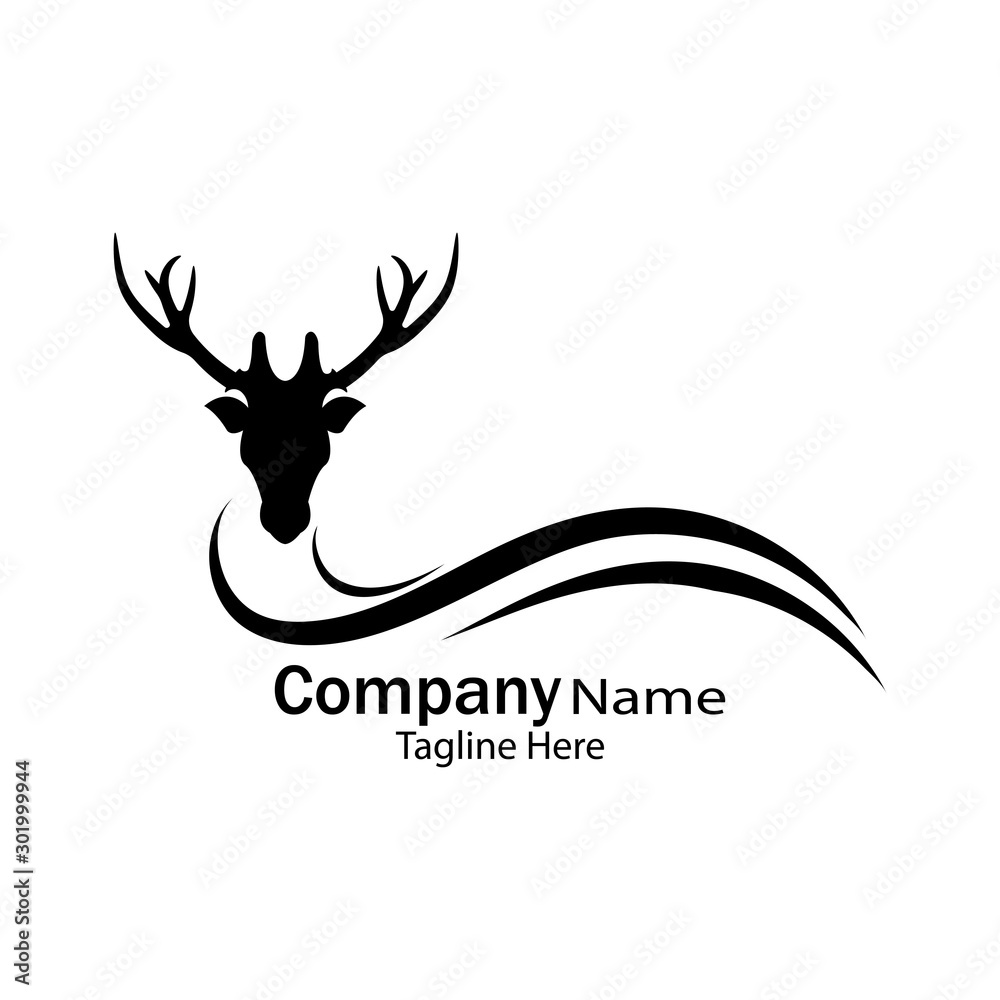 Obraz premium Deer head Logo Template vector icon illustration design