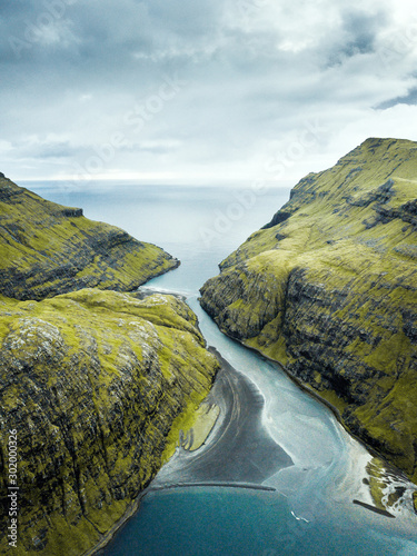 Fjord at the faroe islands saksun photo