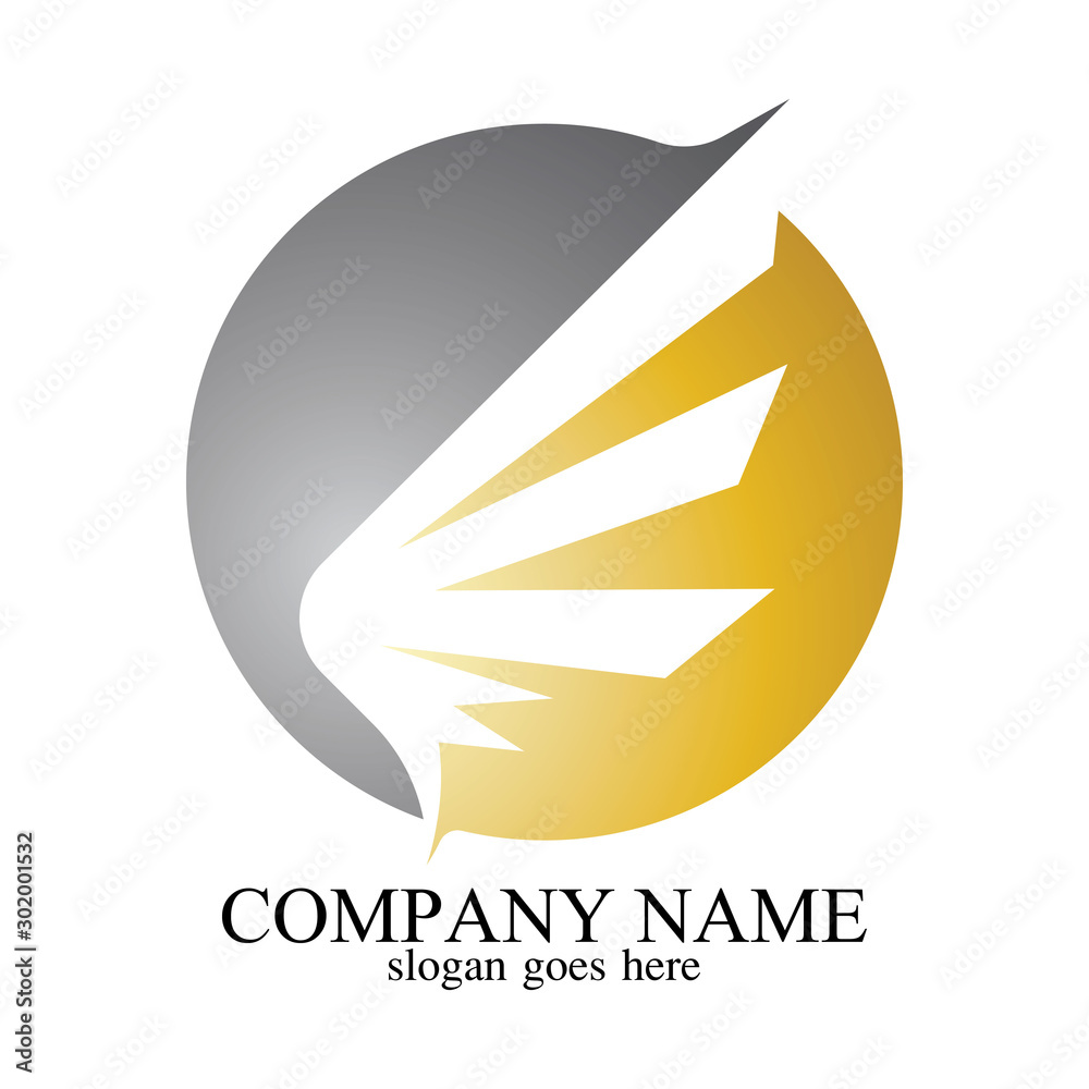 wings gold logo vector illustration template-vector wings gold logo vector illustration template-vector