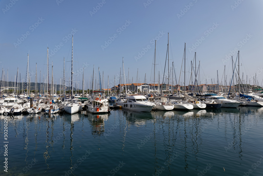 23 JUL 2019 - Hendaye, Basque Country, France - Sokoburu harbour