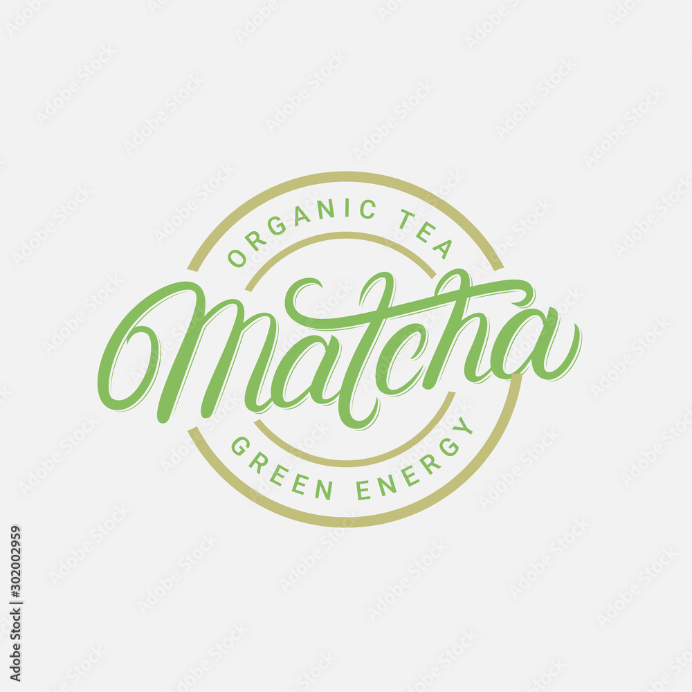 Matcha hand written lettering logo Stock Vector | Adobe Stock