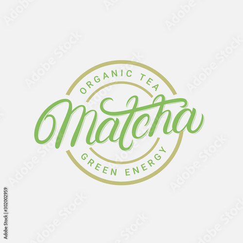 Matcha hand written lettering logo
