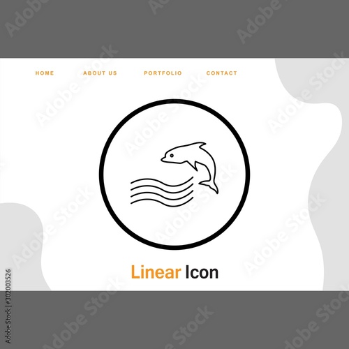 Swimming Dolphin Icon For Your Design,websites and projects.