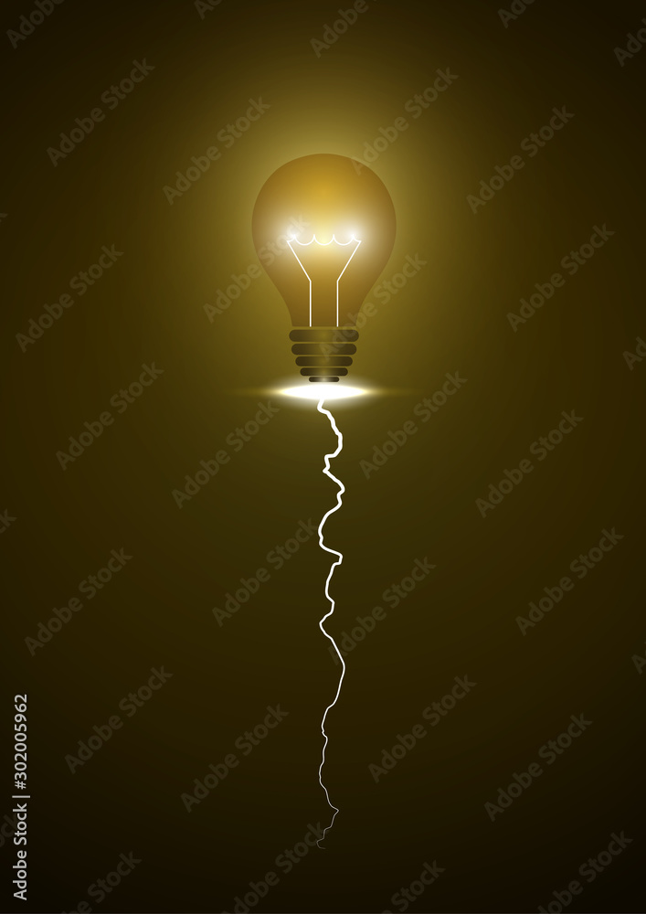 Realistic shining light bulb against a bright lightning. The concept of the born idea and the power of the mind. Electric abstract design. Realistic shining light bulb against a bright lightning. The concept of the born idea and the power of the mind. Electric abstract design.