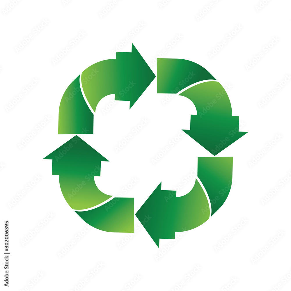 green arrow recycle logo vector icon template green arrow recycle logo vector icon template