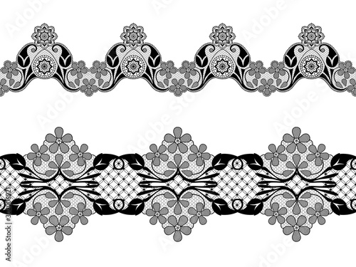 Black lace borders