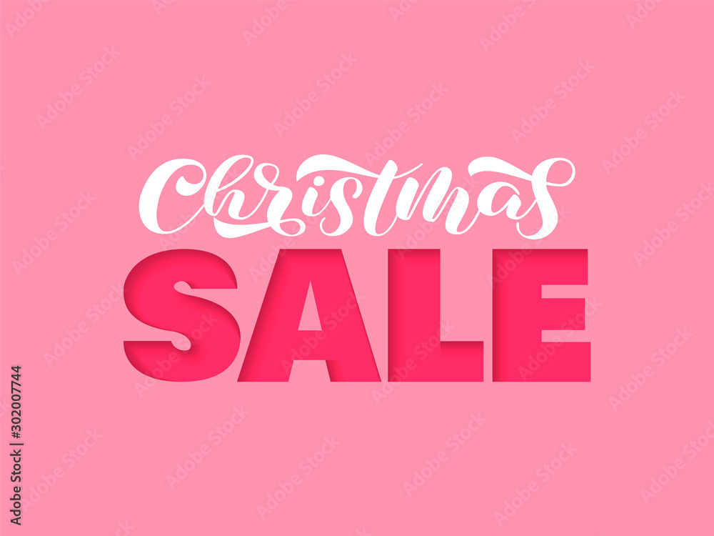 Christmas sale lettering. Quote for card. Vector illustration