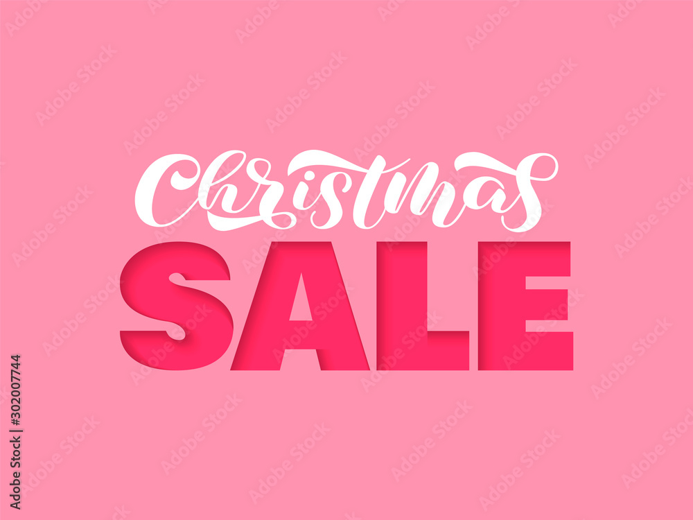 Christmas sale lettering. Quote for card. Vector illustration Christmas sale lettering. Quote for card. Vector illustration
