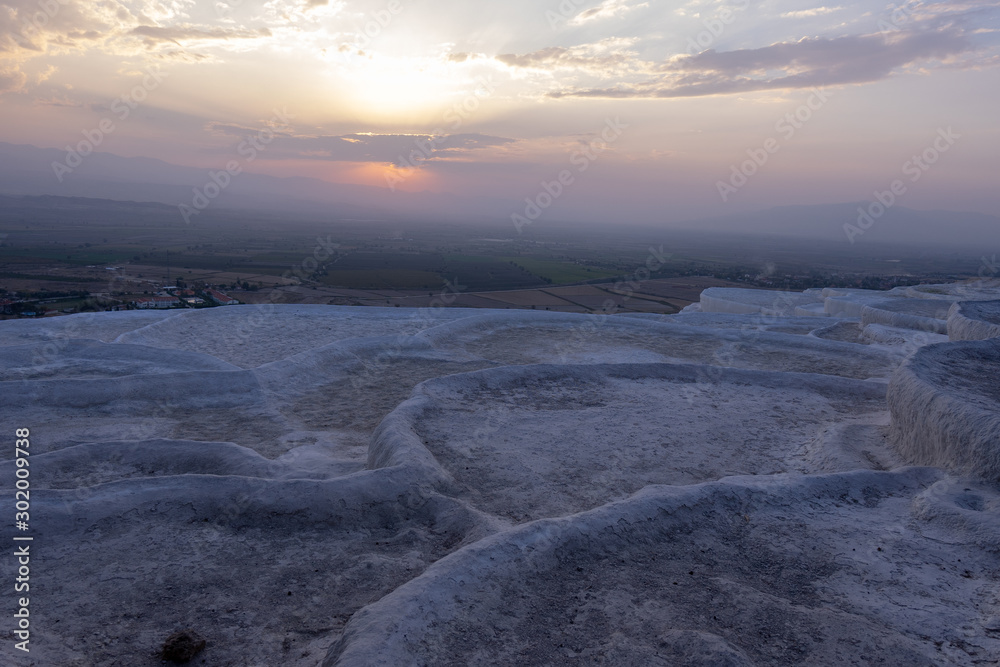 Travertine pools and terraces in Pamukkale, Turkey Travertine pools and terraces in Pamukkale, Turkey