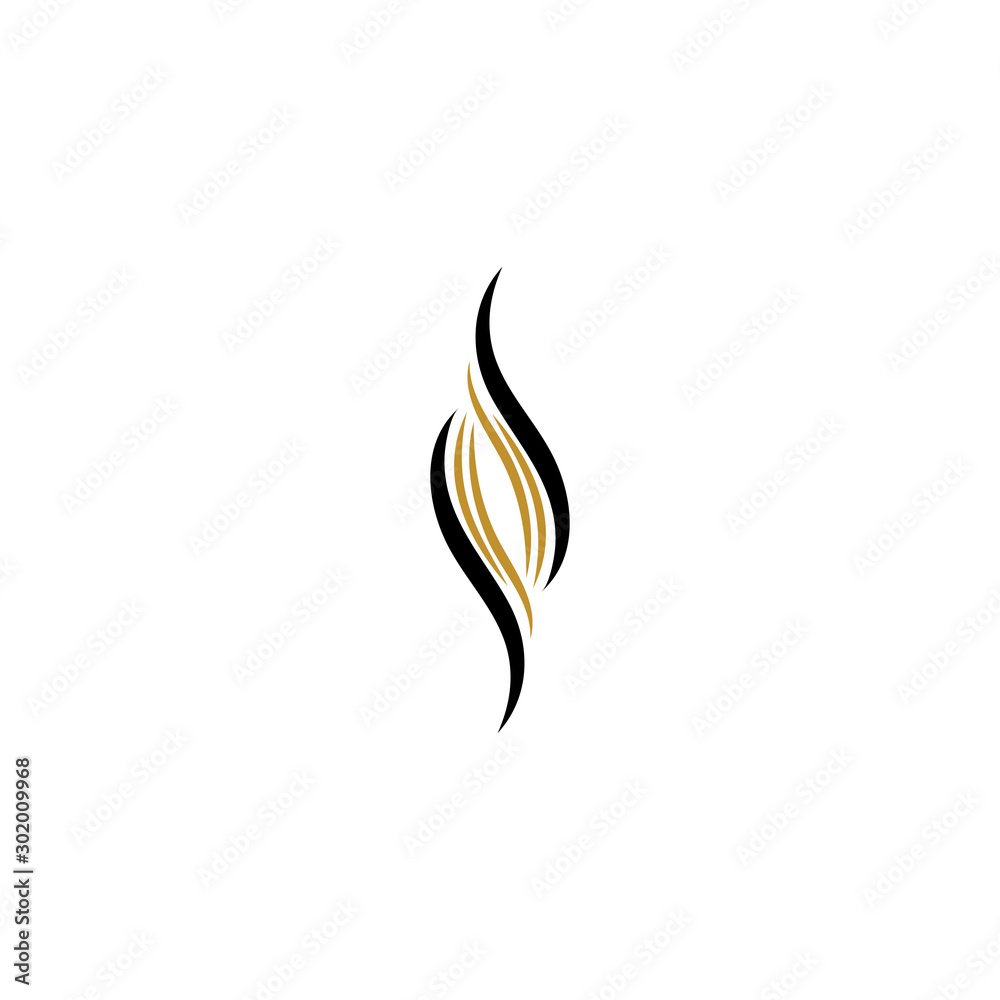 hair wave logo vector icon template - Vector