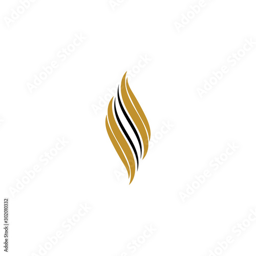 hair wave logo vector icon template - Vector