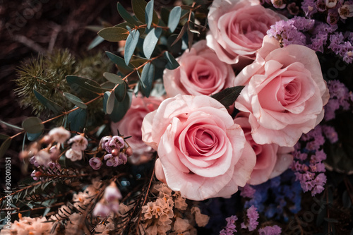 Pastel vintage color of bouquet of fresh rose © AlivePhoto