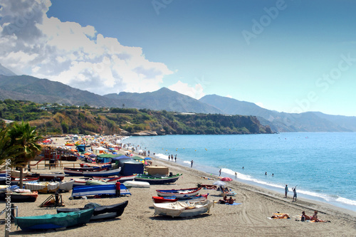 Nerja, Playa Burriana, Andalusia, Costa del Sol, Spain photo