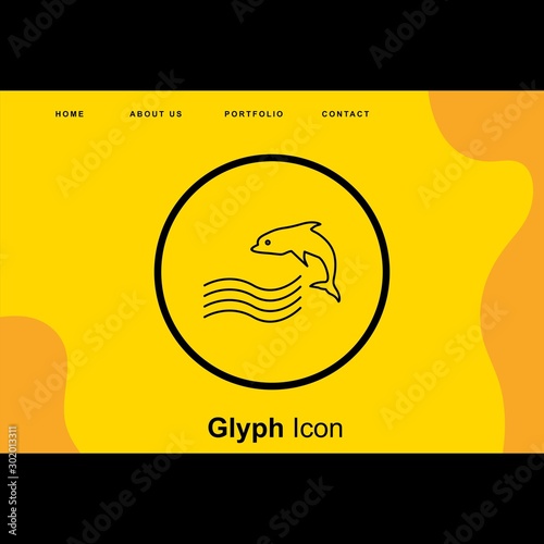 Swimming Dolphin Icon For Your Design,websites and projects.