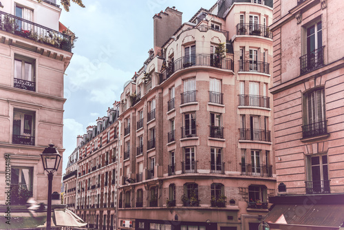 Elegant buildings in Montmartre neighborhood