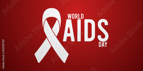 Aids Awareness Red Ribbon. World Aids Day concept. Vector Illustration