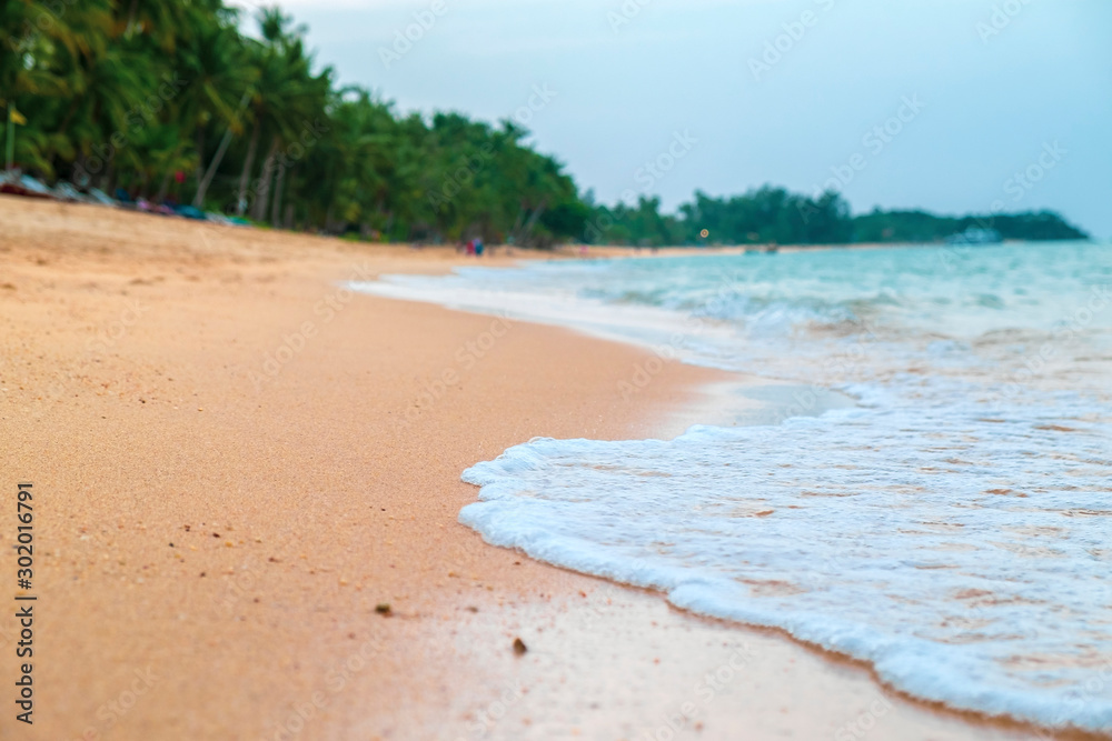 Beautiful tropical beach, waves close-up. Samui island Thailand Beautiful tropical beach, waves close-up. Samui island Thailand