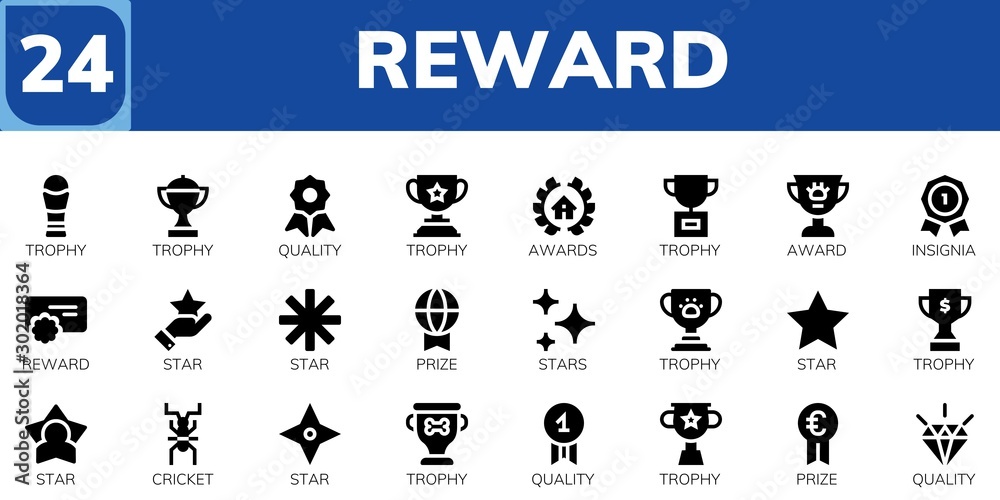 Obraz premium reward icon set