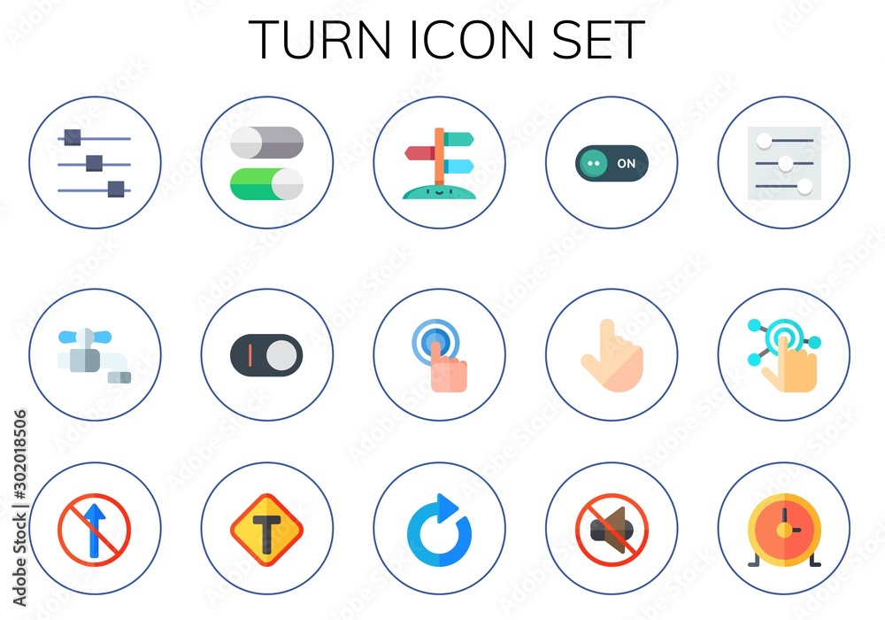Modern Simple Set of turn Vector flat Icons Modern Simple Set of turn Vector flat Icons