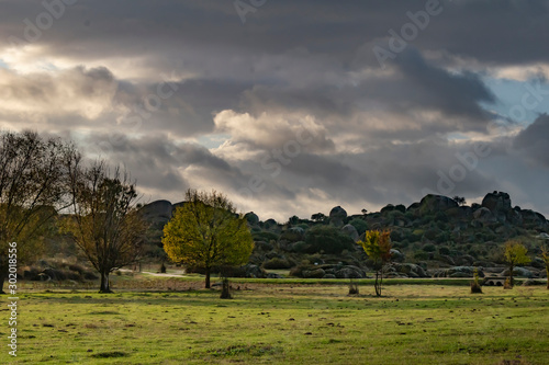 Extremadura landscape with berrocal in the background photo