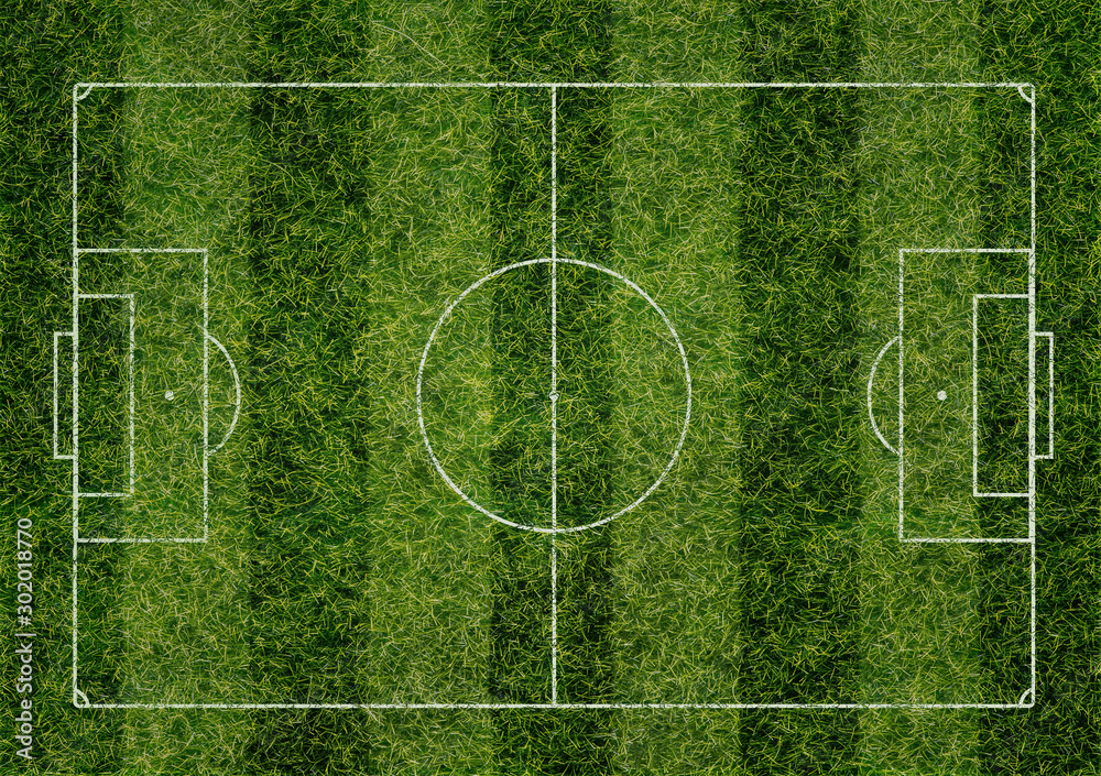 Football field with markings - top view. Football field with markings - top view.