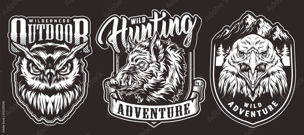 Vintage outdoor adventure emblems