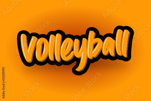 Volleyball hand drawn modern brush lettering. Vector illustration logo text for business, print and advertising.