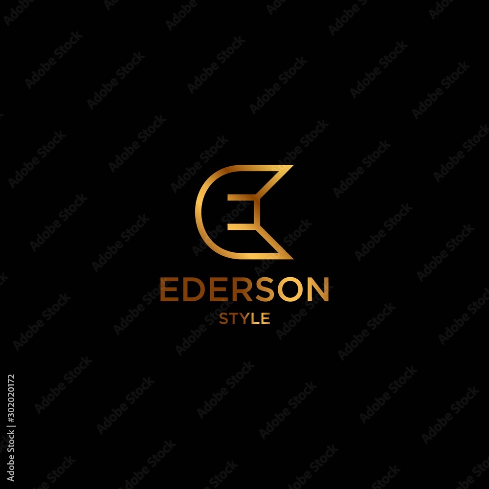 Unique logo design of letter E with gold and white background color - EPS10 - Vector. Unique logo design of letter E with gold and white background color - EPS10 - Vector.