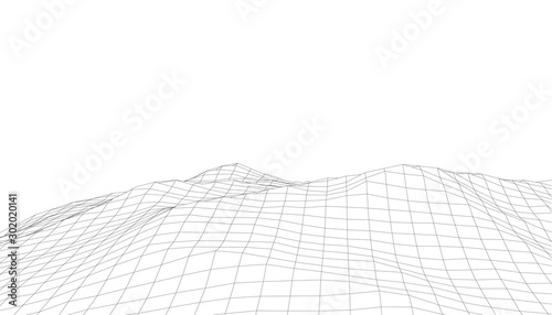 Landscape of mountains with background white for design.