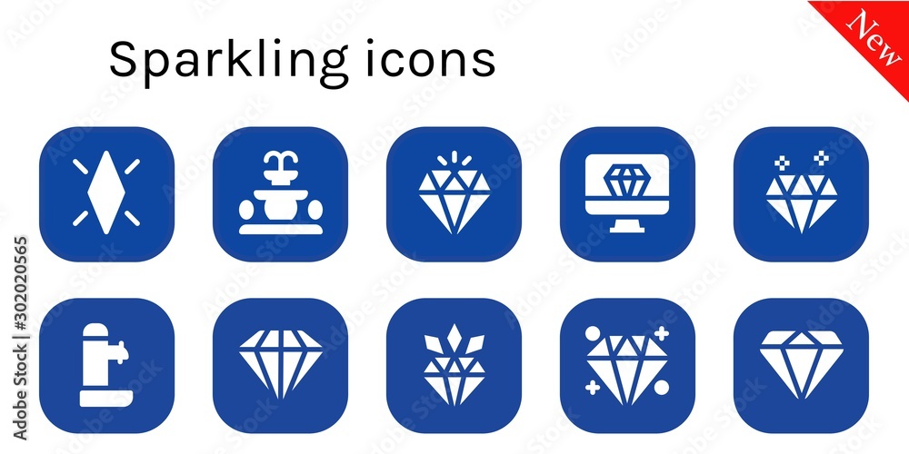 sparkling icon set