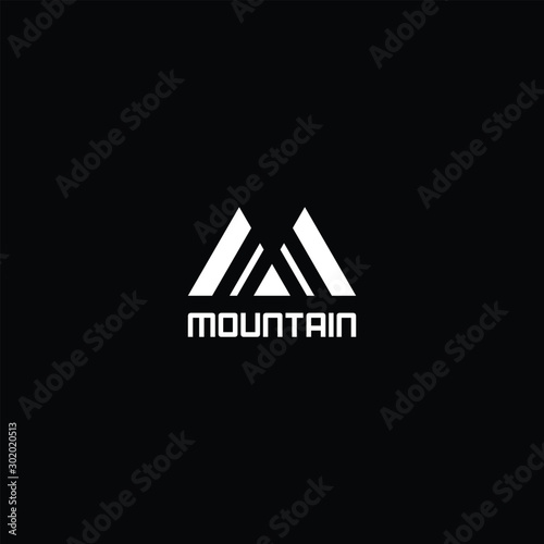 Modern logo design of letter M and Mountain with dark background - EPS10 - Vector. © RIFTIAN