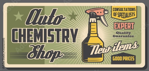 Auto chemistry spray bottle, car wash and cleaning