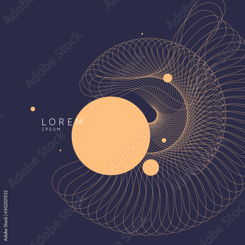 Poster with geometric shapes. Vector illustration in minimal style. Abstract background.
