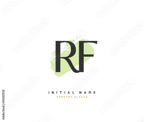 R F RF Beauty vector initial logo, handwriting logo of initial signature, wedding, fashion, jewerly, boutique, floral and botanical with creative template for any company or business.