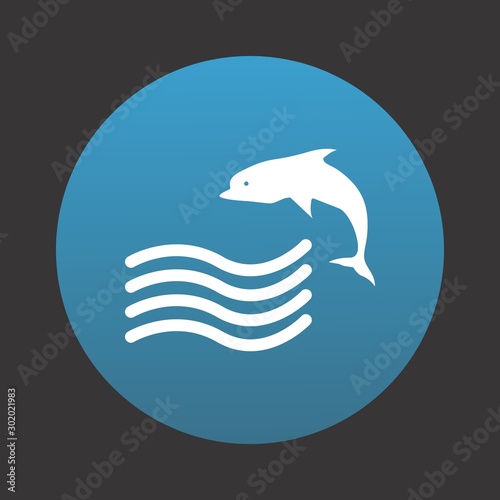 Swimming Dolphin Icon For Your Design,websites and projects.
