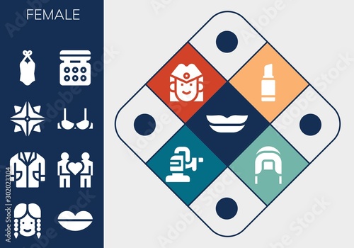 Modern Simple Set of female Vector filled Icons