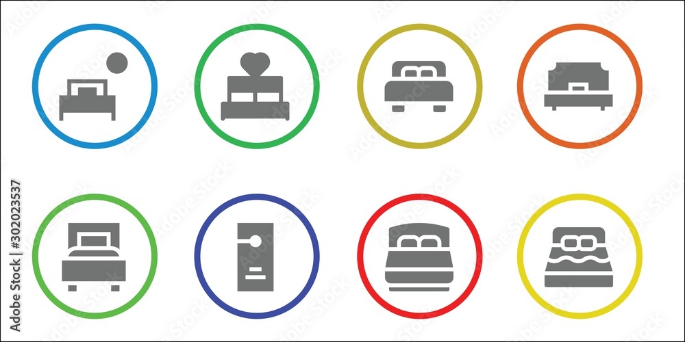 motel icon set