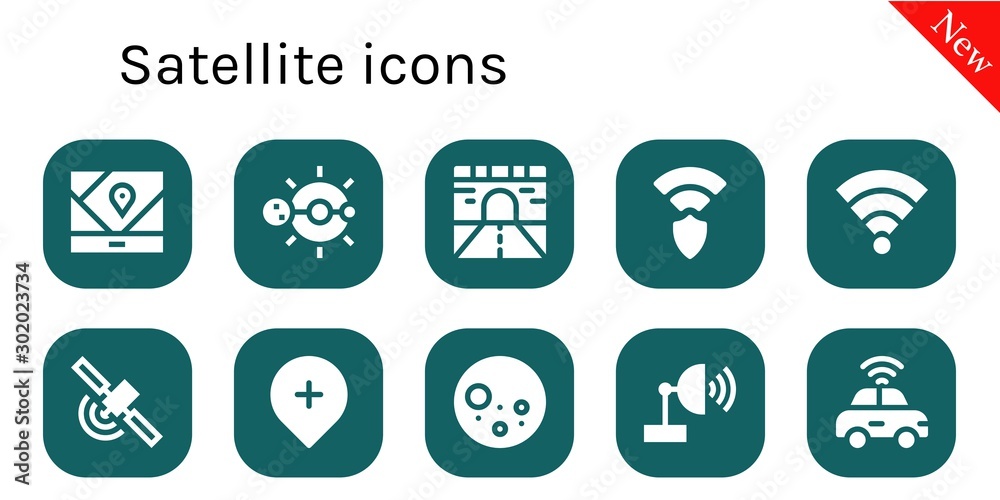 Modern Simple Set of satellite Vector filled Icons Modern Simple Set of satellite Vector filled Icons
