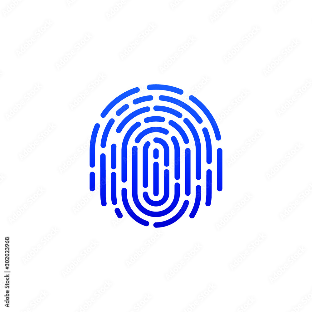 blue fingerprint icon design isolated on white background. Vector illustration blue fingerprint icon design isolated on white background. Vector illustration