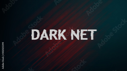 Banner with Dark Net inscription in distorted style