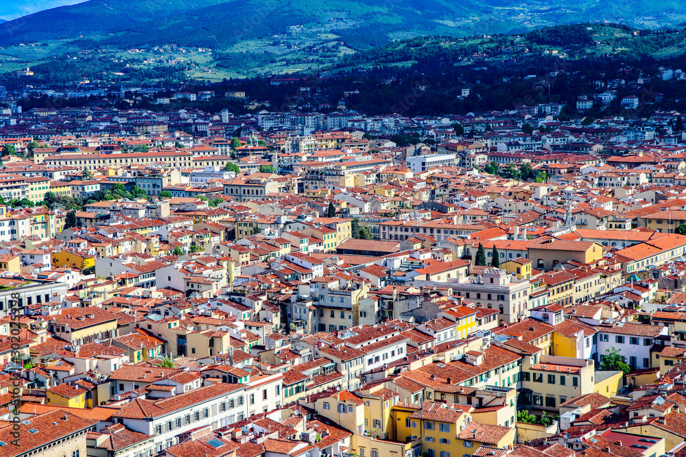 View of the beautiful city of Florence,  in the Tuscany region of  Italy