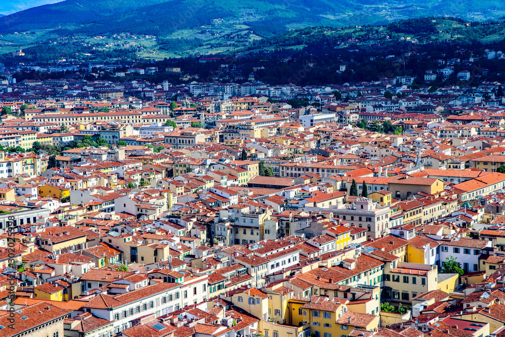 Naklejka premium View of the beautiful city of Florence, in the Tuscany region of Italy
