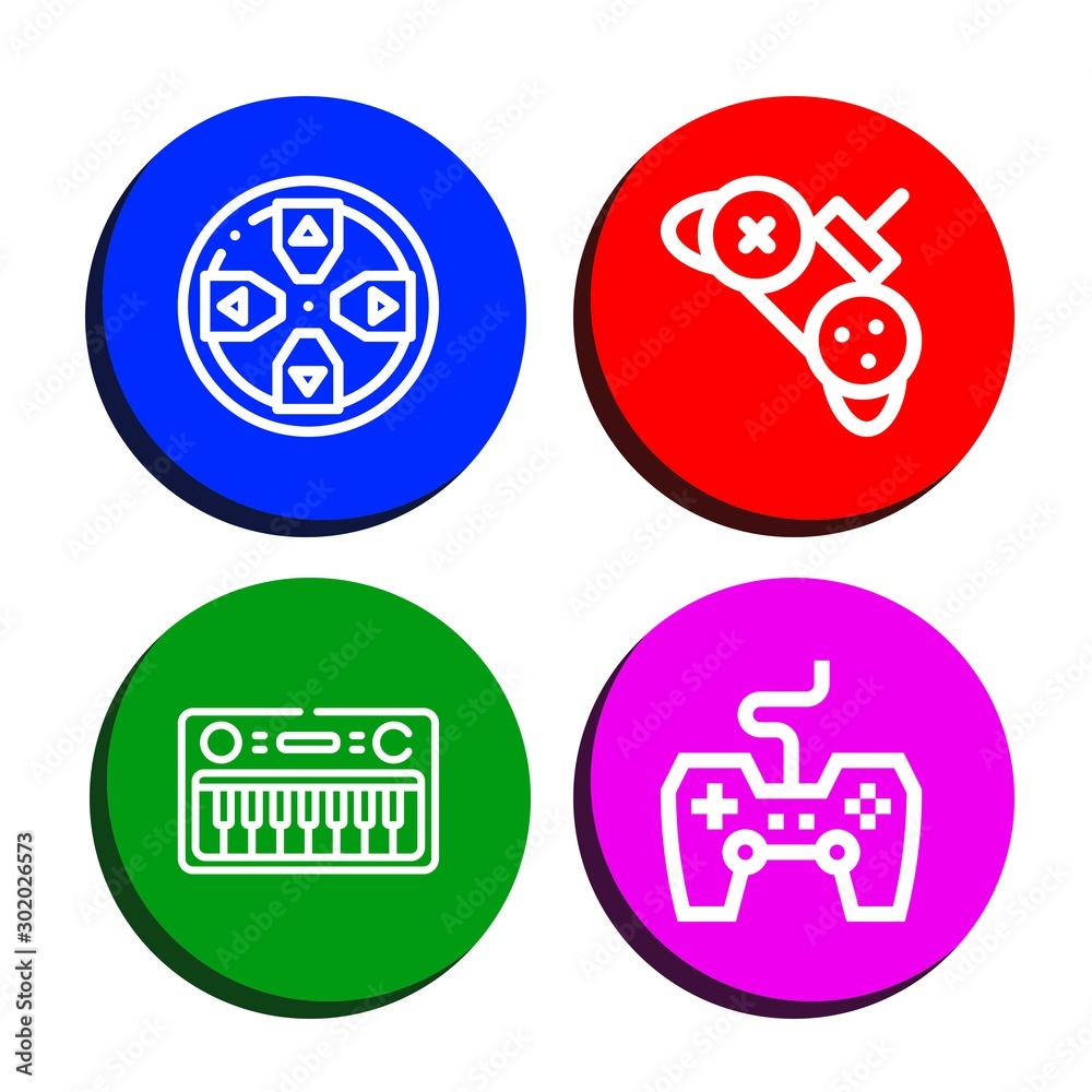 Set of keypad icons such as Gamepad, Controller, Keyboard, Game controller , keypad