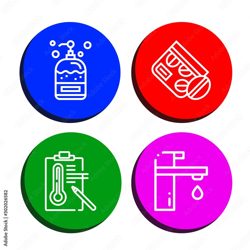Set of drop icons such as Soap, Medicine, Temperature, Faucet , drop Set of drop icons such as Soap, Medicine, Temperature, Faucet , drop