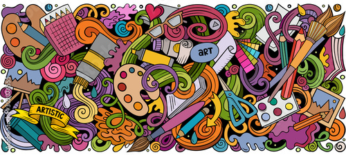 Cartoon doodles Art and Design horizontal stripe illustration