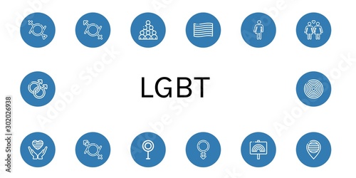 Set of lgbt icons such as Gender fluid, World pride day, Pride, Bigender, Lesbian, Transvestite, Androgyne, Gay , lgbt