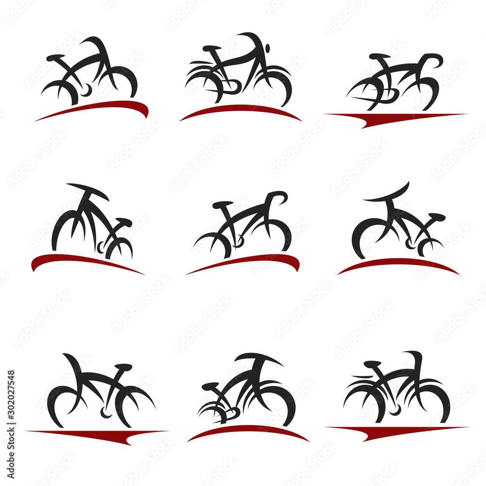 Bicycle set. Collection icon bicycle. Vector Bicycle set. Collection icon bicycle. Vector