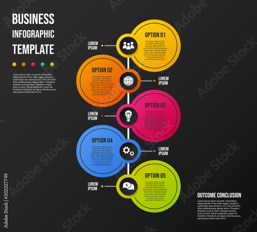 Round infographic template - business timeline. Vector