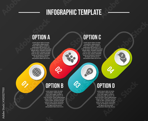 Colorful chart with business symbols - infographic template. Vector