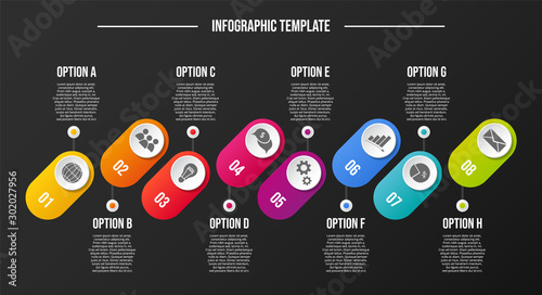 Colorful infographic with business icons. Vector